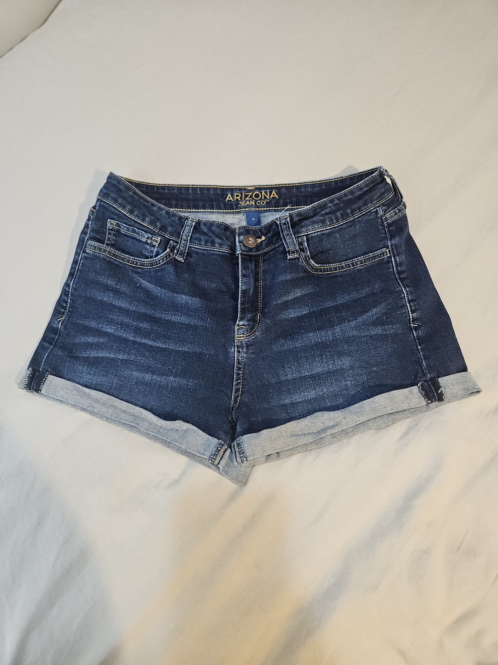 Arizona Jean Company Dark Blue Rolled Hem Denim Shorts
